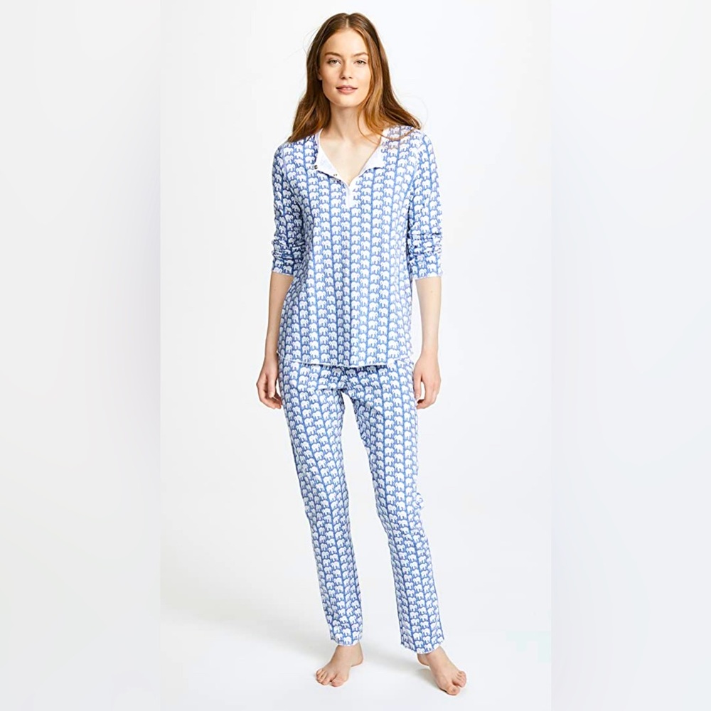 Roller Rabbit Blue Hathi (elephant) Pajama Set